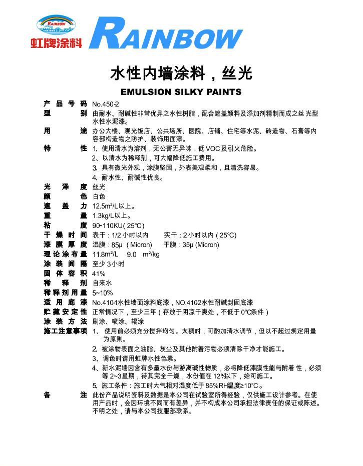 水性内墙涂料（丝光）