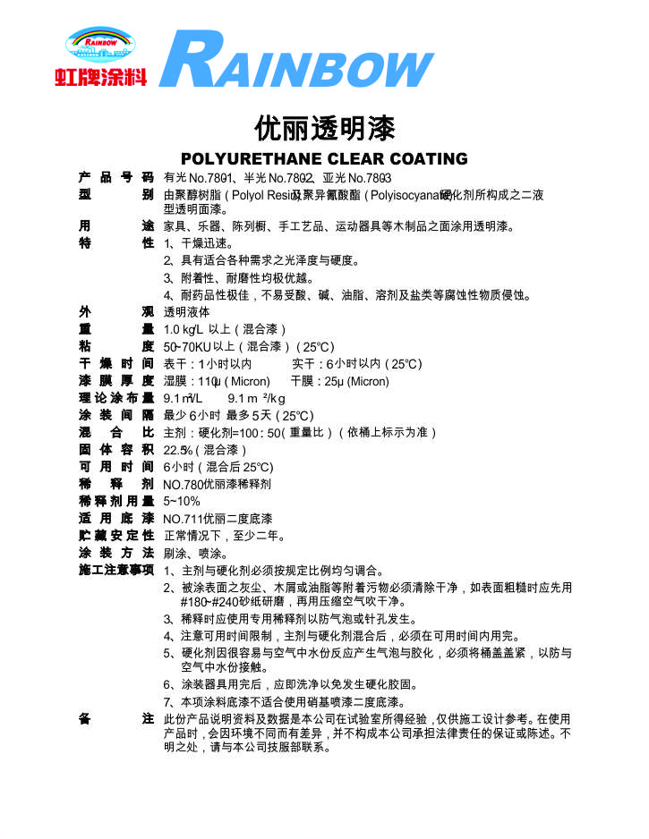 优丽透明漆